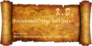 Kecskeméthy Dániel névjegykártya